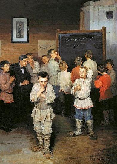Nikolai Petrovitch Bogdanov-Belsky Mental Calculation. In Public School of S. A. Rachinsky Norge oil painting art